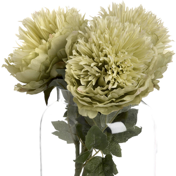 Faux Single Stem Green Peony