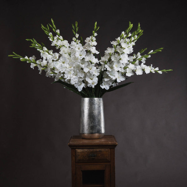 Faux Single Stem White Gladioli