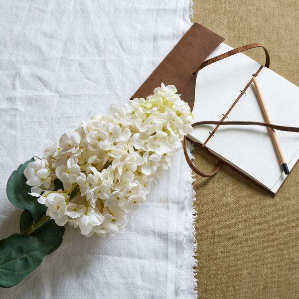 Faux White Cone Shaped Hydrangea Stem