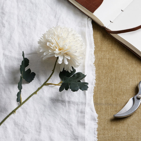 Faux White Chrysanthemum Stem