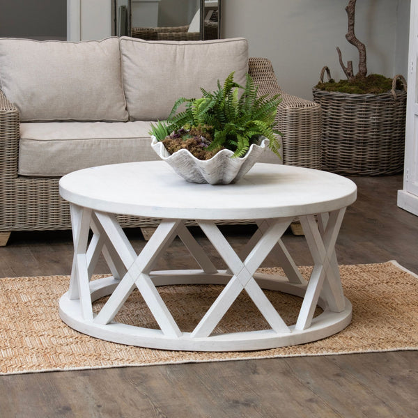 Elysian White Pine Round Coffee Table