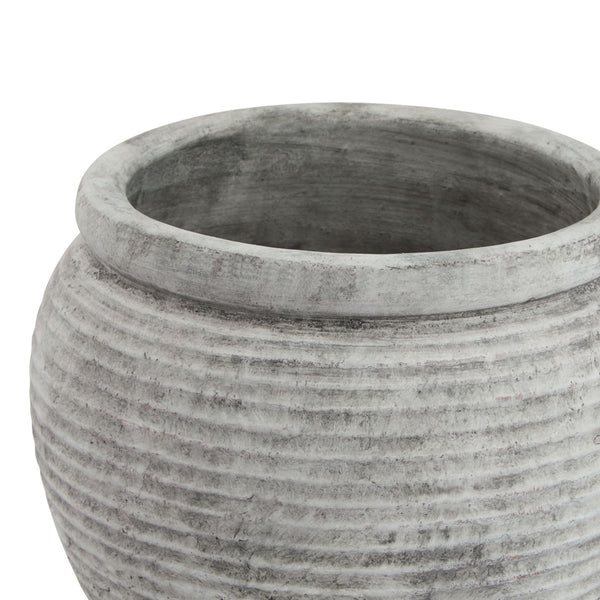 Amphora White Ribbed Plant Pot