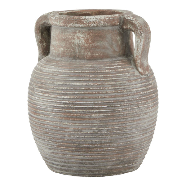 Amphora Sepia Ribbed Vase