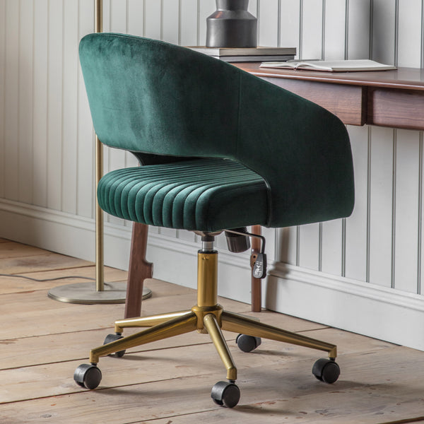 Elegant Emerald Swivel Chair