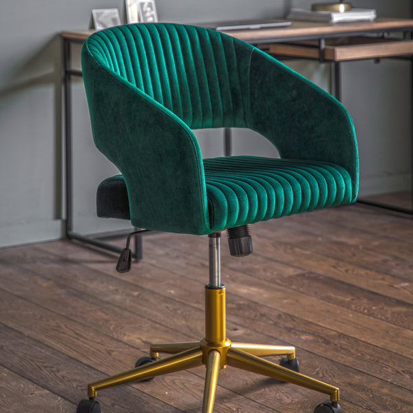 Elegant Emerald Swivel Chair