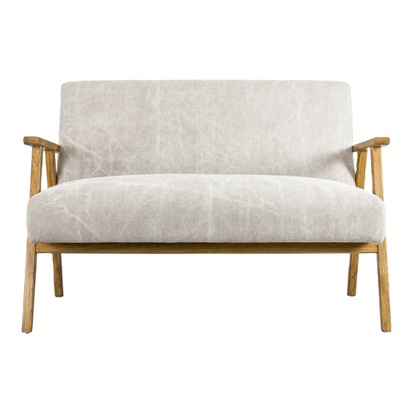 Ashlyn Cream Linen Loveseat 2 Seater Sofa