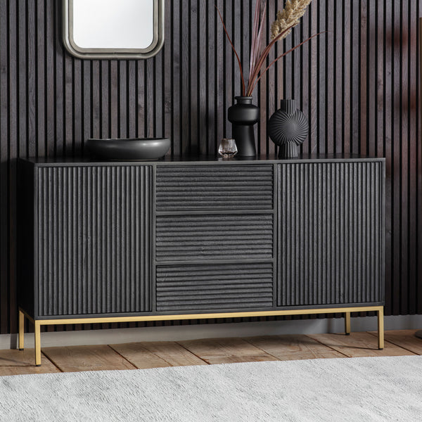 The Luxe Noir 2 Door 3 Drawer Sideboard