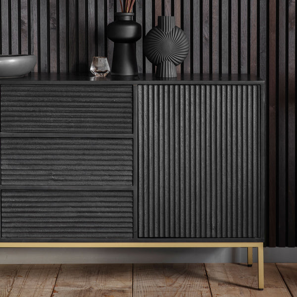 The Luxe Noir 2 Door 3 Drawer Sideboard