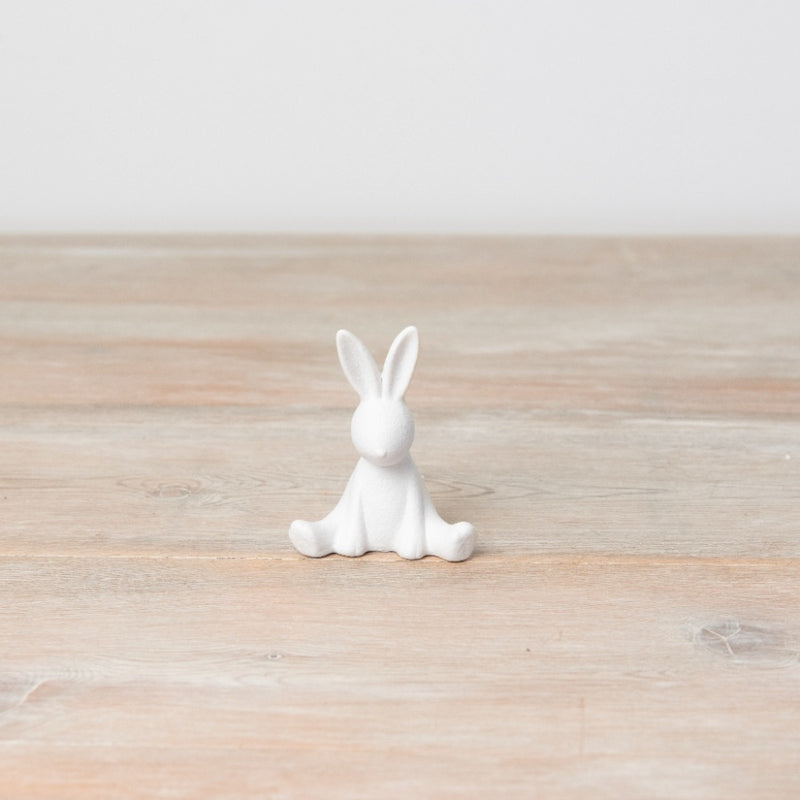 White Sitting Bunny Ornaments - 2 Sizes