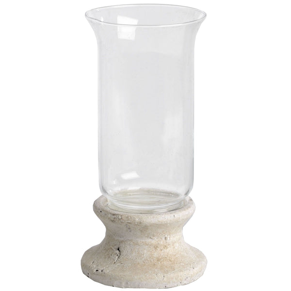 Stone Based Hurricane Vase Lantern