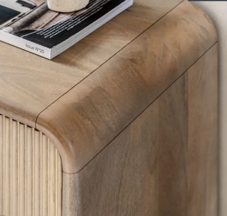 Aura Fluted Wooden 2 Drawer Console Table