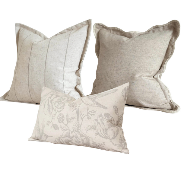 Fleur Greige and Cream Cushion Set