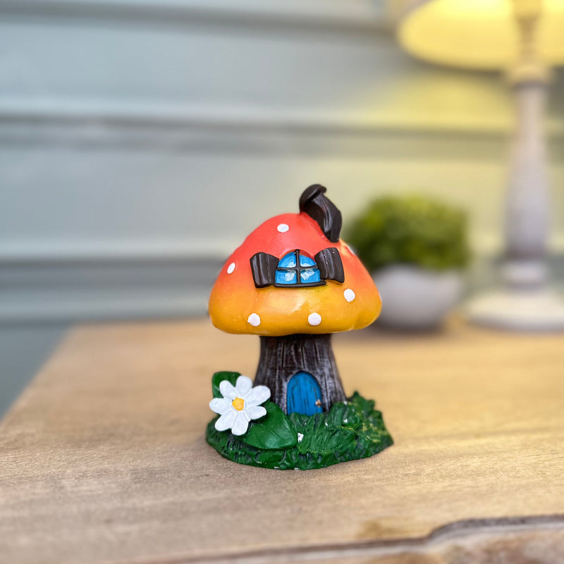 Orange Toadstool House Incense Cone Buner