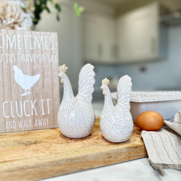 Neutral Chicken Ornaments- 2 Sizes