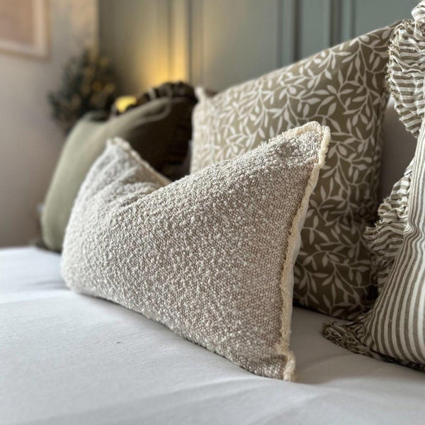 Rectangle Boucle Cream Cushion