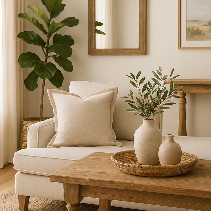 Square Linen Flanged Edge Sand Cushion 45X45cm