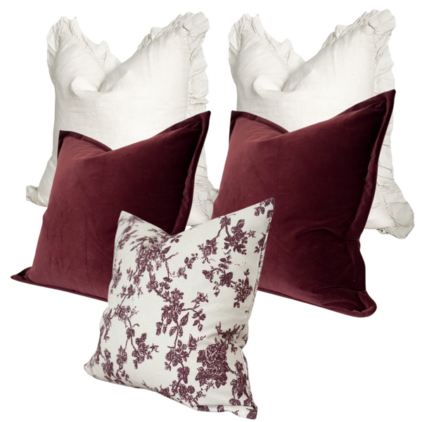 The Burgundy Heritage Cushion Collection