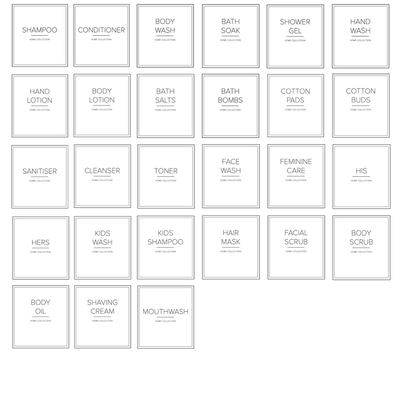 Square Waterproof White Bathroom Labels