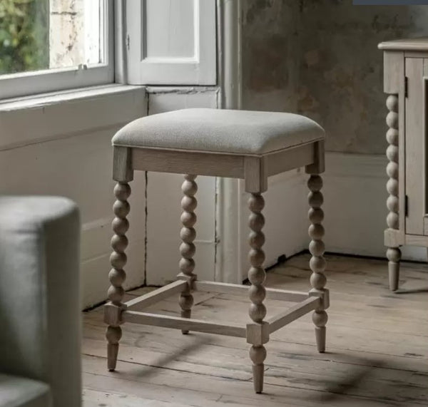 Oak Bobbin Bar Stool