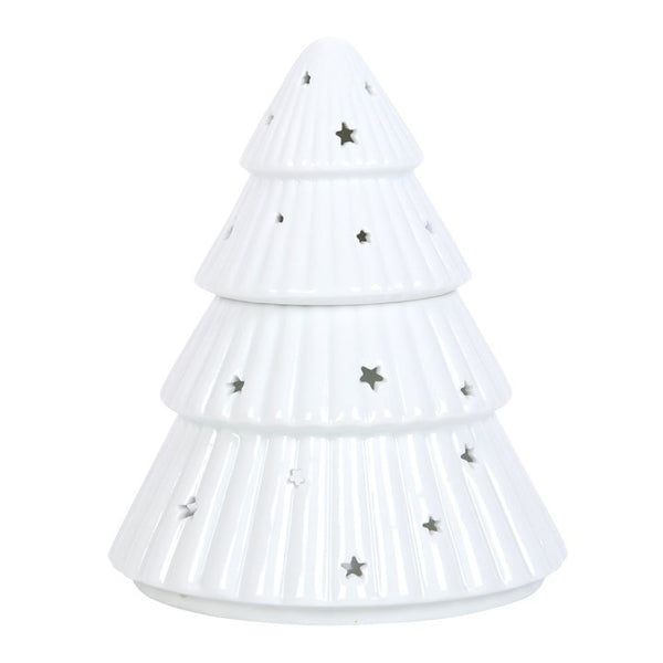 White ceramic Christmas Tree Oil and Wax Warmer