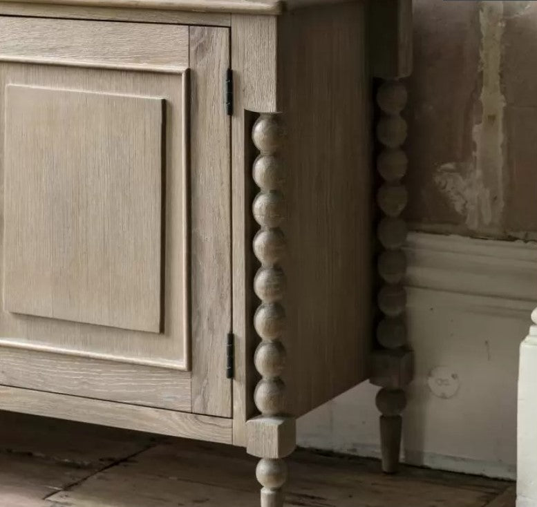 Oak Bobbin 2 Door 3 Drawer Wooden Sideboard
