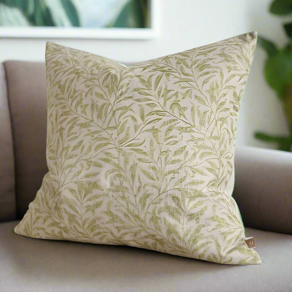 Verdant Green Leaf Print Cushion 45x45cm