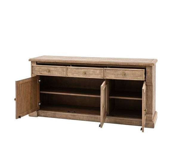 WEST COAST ACCENT WOODEN PINE 3 DRAWER 3 DOOR SIDEBOARD