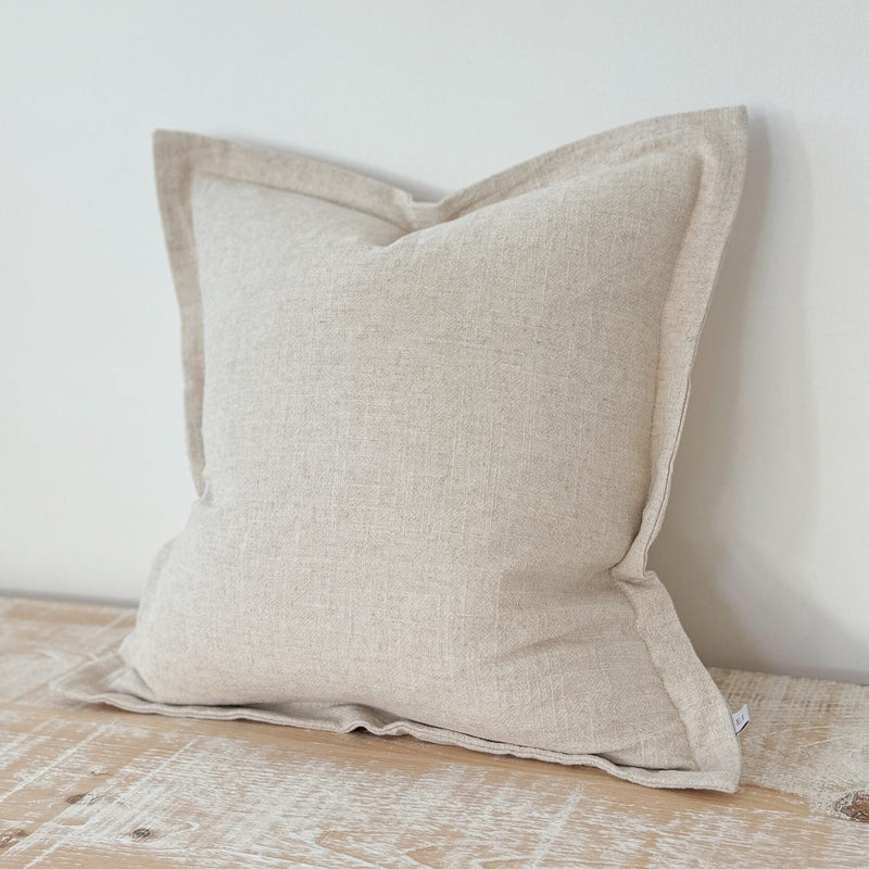 Square Linen Flanged Edge Sand Cushion 45X45cm