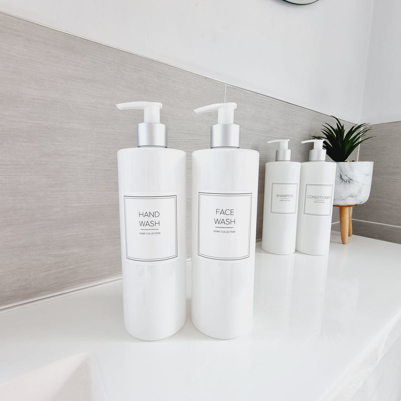 Square Waterproof White Bathroom Labels