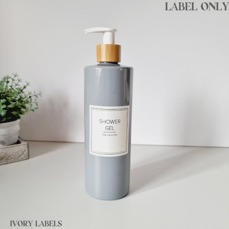 Square Waterproof White Bathroom Labels