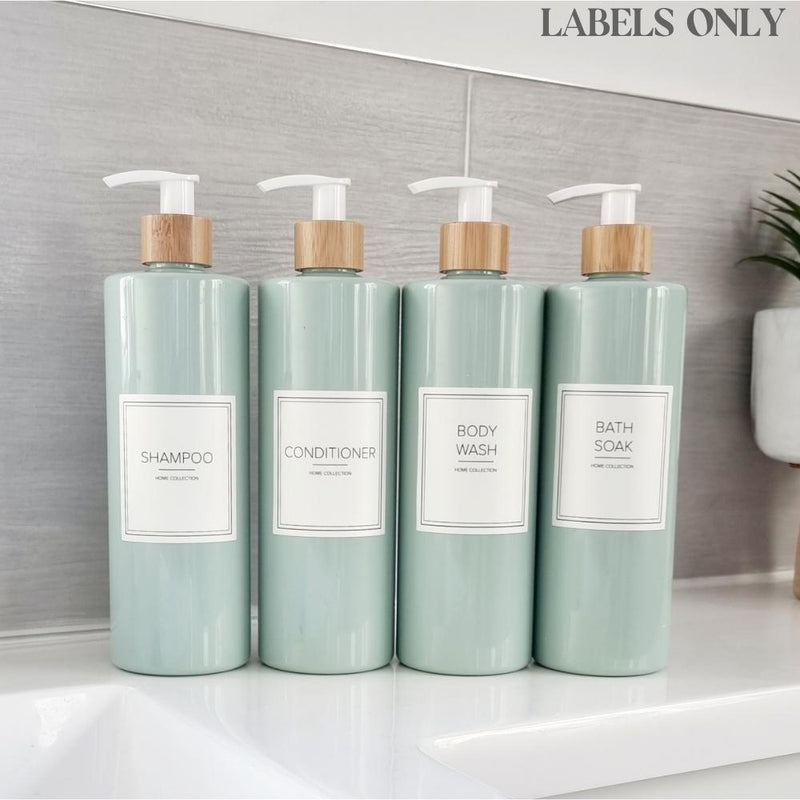 Square Waterproof White Bathroom Labels